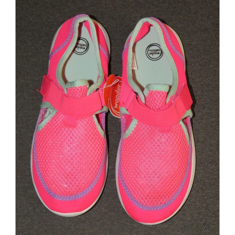 Wonder Nation Girls Pink Swim Shoes Water Shoes Size 2-3
